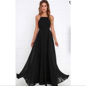 Lulu’s Mythical Kind Of Love Black Maxi Dress BNWT